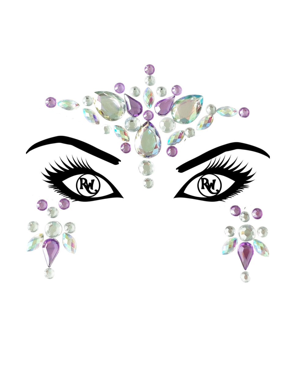 Purple Magic Rhinestone Rave Face Jewel - Vibenests