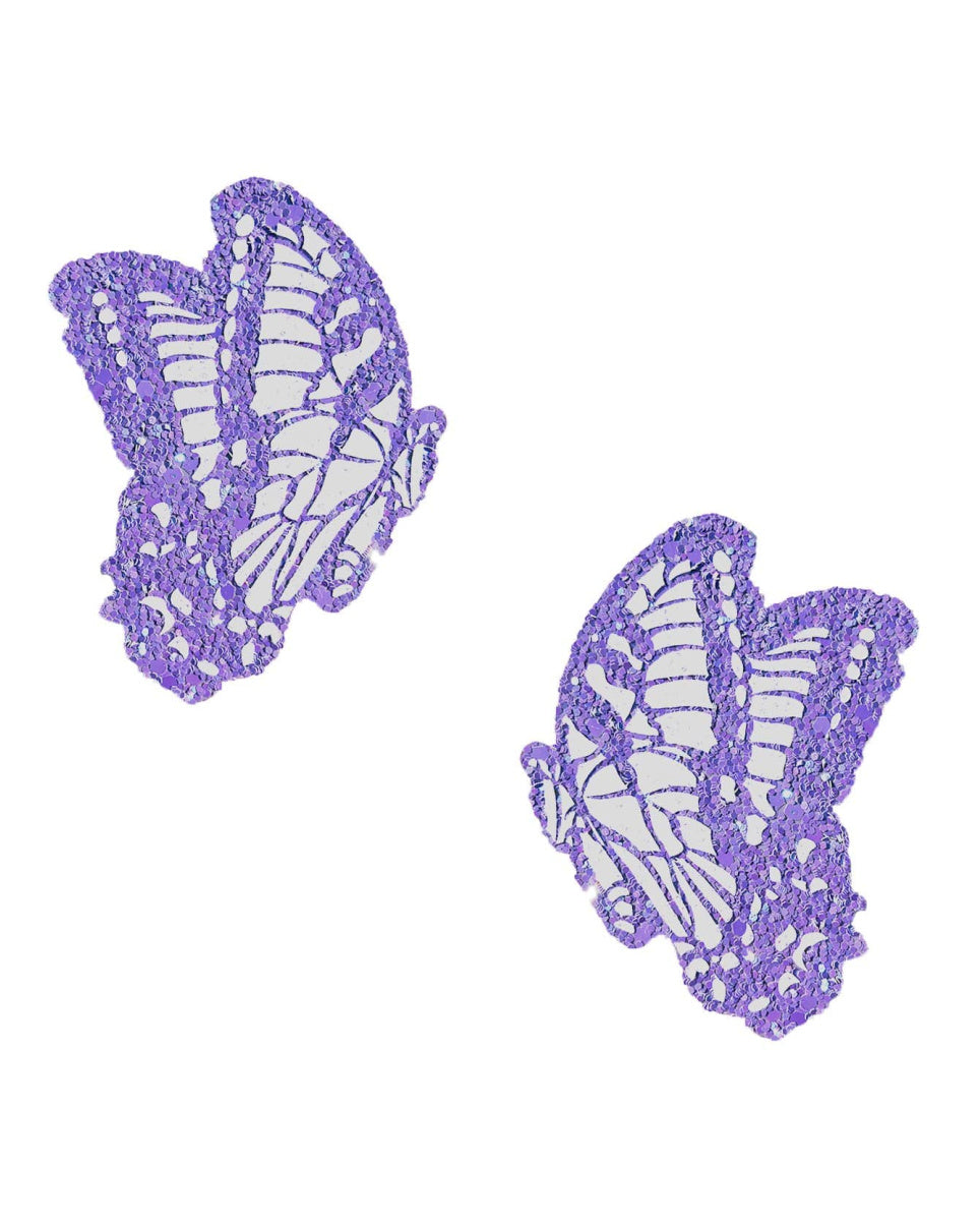 Super Sparkle Lavender Glitter Beautiful Butterfly Kisses Pasties - Vibenests