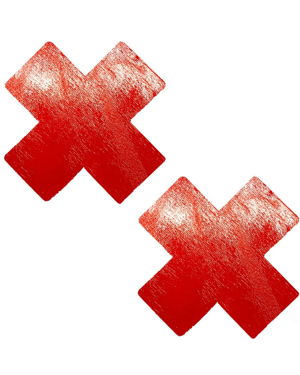 Red Vixen Wet Vinyl X Pasties - Vibenests